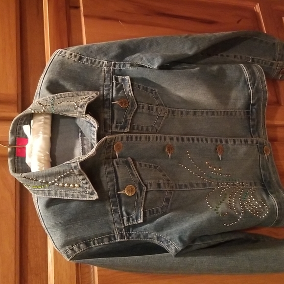 V Christina Jean Jacket with Rhinestones & Metal Work, Size S - Picture 1 of 9